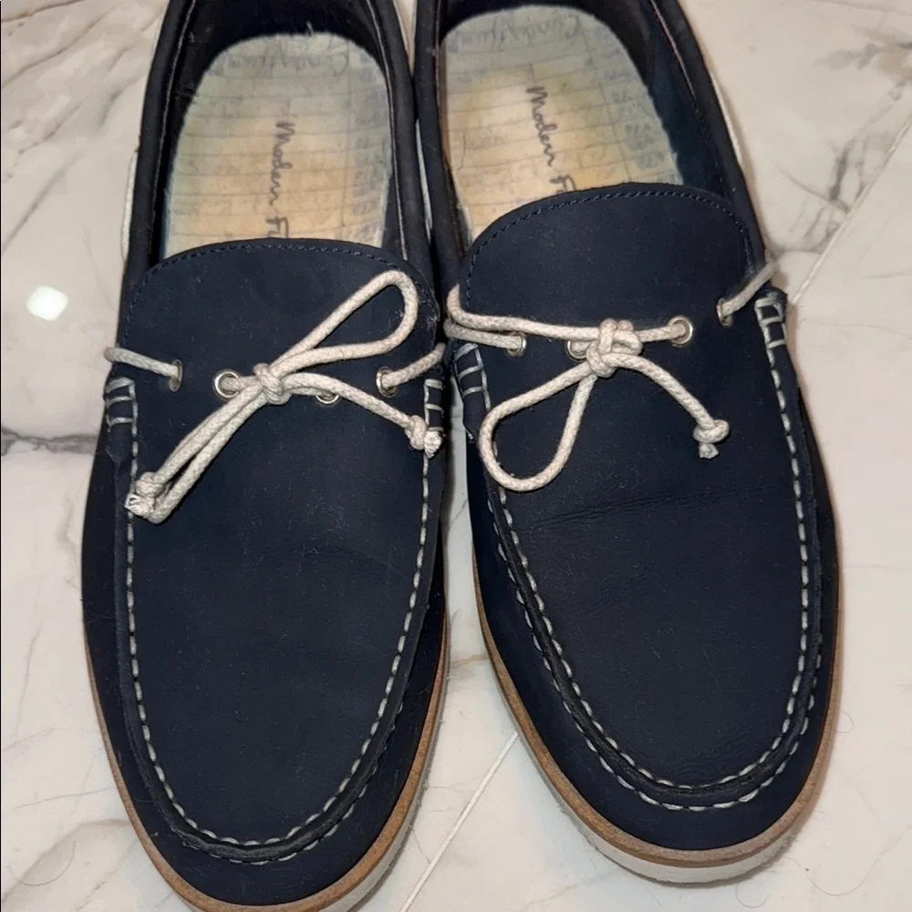 MODERN FICTION TAHOMA Lightweight Suede Boat MEN S SHOES NAVY COLOR Size 12